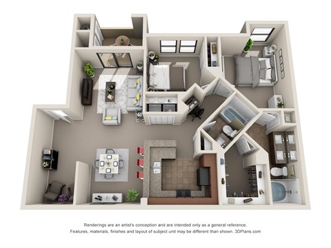 Colton Apartments in Henderson, Nevada Two Bedroom Floor Plan